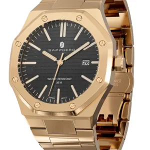 SAPPHERO Rose gold For Men octagon watches men 30M waterproof watches Quartz Watch Mens Business Fashion watches for men watche